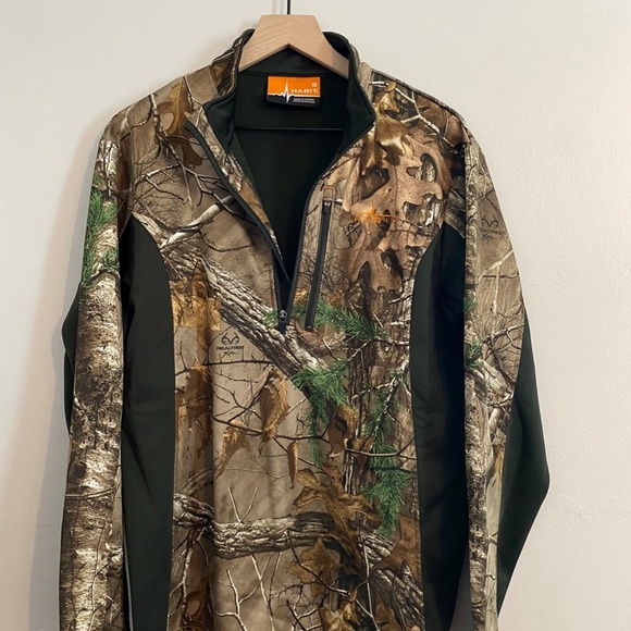 Habitat Realtree Hunting Quarter Zip Forest Green Performance Jacket MEDIUM - Picture 2 of 8